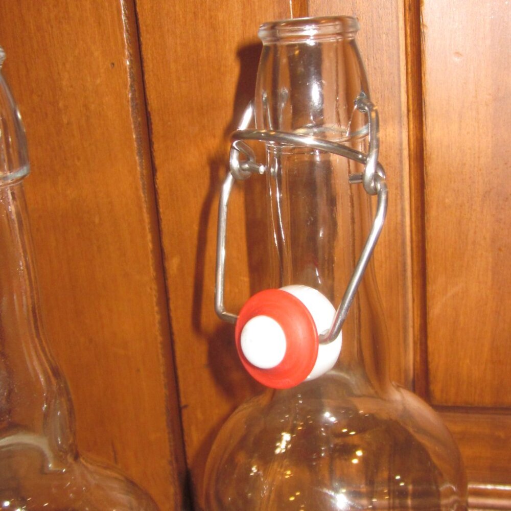 Glass Bottles Flip Top Cap 24oz each Set of 2 - Picture 2 of 3